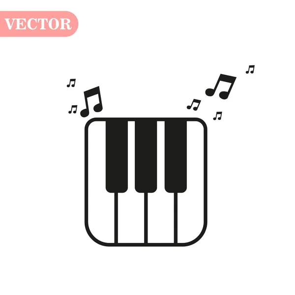 Piano keyboard icon, isolated on white background, vector illustration. — Stock Vector