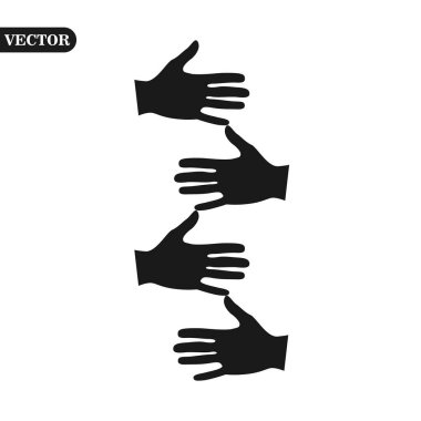 Vektör modern düz logoyu izole etti. Alışılmadık grafik tasarım unsuru amblemi. Minimalist stili yeni eller şablon ağı. 10 saniye.