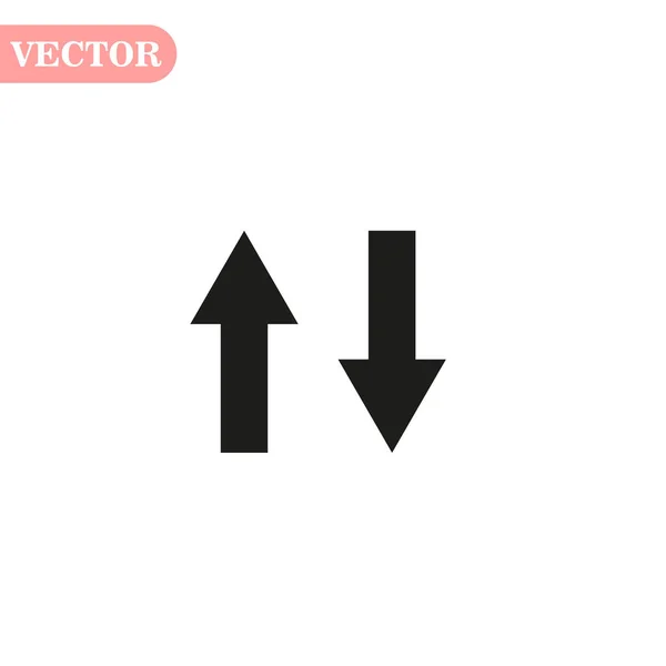 Pfeilflaches Vektorsymbol nach oben und unten für Apps und Webseiten — Stockvektor