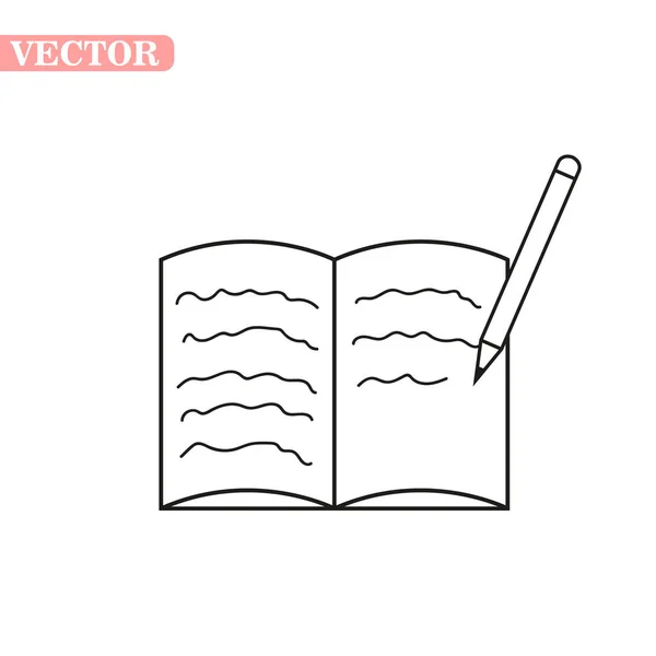 Otevřená ikona knihy ve stylu osnovy izolovaná na bílém pozadí. Knihy symbol stock vektorové ilustrace. eps10 — Stockový vektor