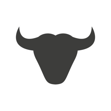 Boğa ikonu. Vektör illüstrasyonu beyaz arkaplanda izole edildi.