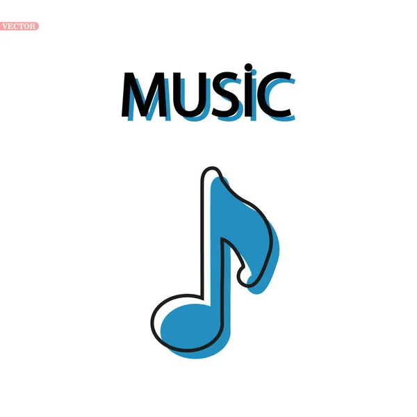 Music note Icon Vector. Simple flat symbol. Perfect Black pictogram illustration on white background. — Stock Vector