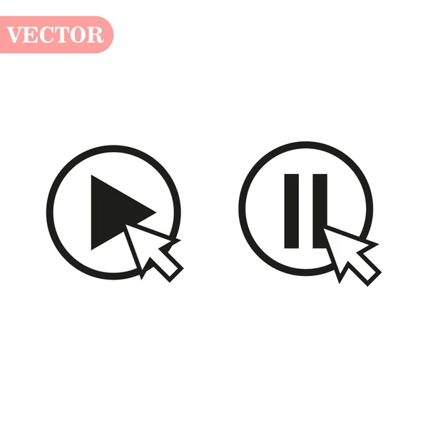 Play Pause Stop-Taste Symbol, Grundform, schwarz-weiß, musikalische geometrische Silhouette Vektor. eps10 — Stockvektor