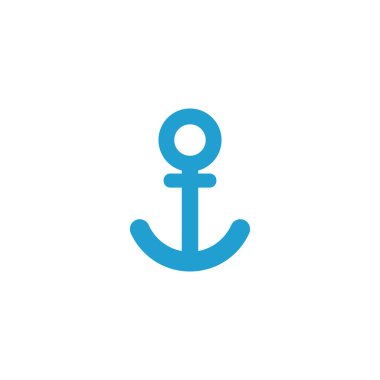 Çapa simgesi. Çapanın siyah silueti. Çapa, bir gemiyi yerinde tutmak için kullanılan bir araçtır. Tasarım ve web için beyaz bir arkaplanda izole edilmiş vektör illüstrasyonu. eps10