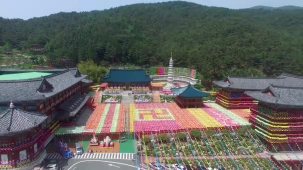 Фестиваль Ліхтарів Lotus Samgwangsa Temple Пусан Південна Корея Азія Lotus — стокове відео