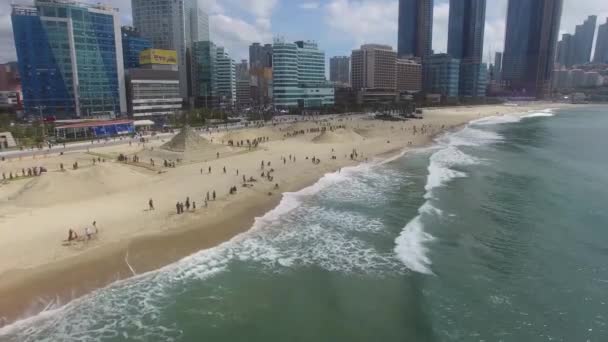 Haeundae Beach als zand Festival — Stockvideo
