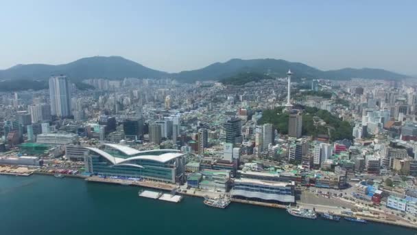 Luftaufnahme Der Stadt Busan Südkorea Asien — Stockvideo