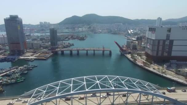 Yeongdodaegyo Bridge Busan Zuid Korea Asia — Stockvideo