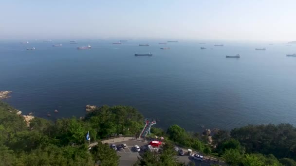 韓国釜山アジア影島空の展望台 — ストック動画