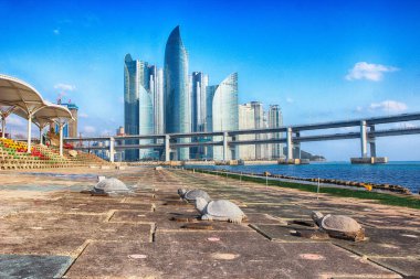 gwangandaegyo ve marinecity, Busan, Güney Kore Asya