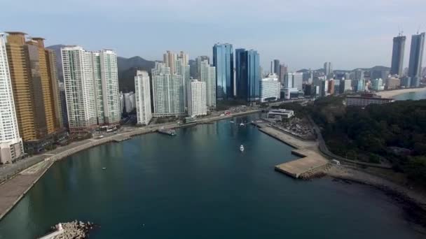 Winter Haeundae Marine City Busan Corea Del Sur Asia — Vídeo de stock