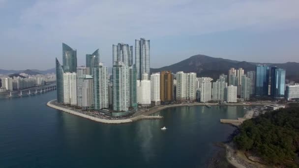 Winter Haeundae Marine City Busan Corea Del Sur Asia — Vídeo de stock