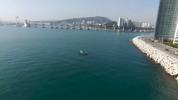 Winter Haeundae Marine City Пусан Южная Корея Азия — стоковое видео