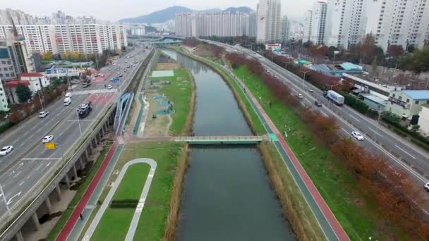 Forgalom Suyeong Folyó Busan Dél Korea Asia — Stock videók