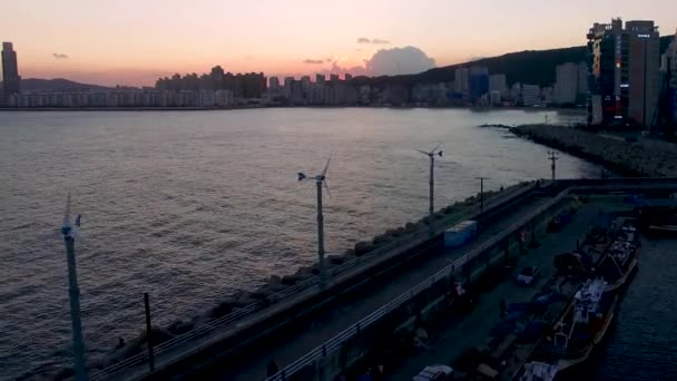 Günbatımı Beomil2 Bağlantı Noktası Gwangalli Busan Güney Kore Asya — Stok video