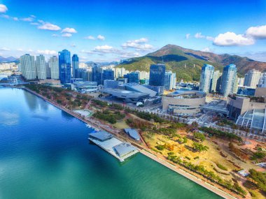 Geç sonbaharda Centum şehir, Haeundae, Busan, Güney Kore Asya