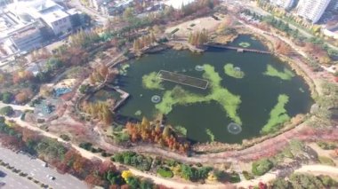 Yeonji Park, Gimhae, Gyeongsangnamdo, Güney Kore Asya havadan görünümü