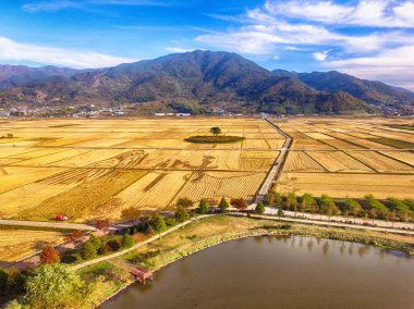 Dongjeongho Lake, Akyang, Hadong,: Gyeongnam, South Korea Asya havadan görünümü