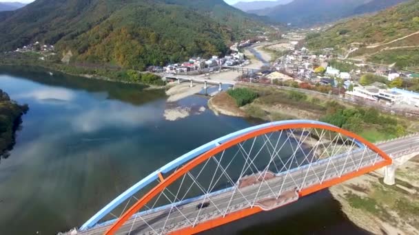 Ponte Namdodaegyo Está Entre Jeonnam Gwangyang Gyeongnam Hadong Coreia Sul — Vídeo de Stock