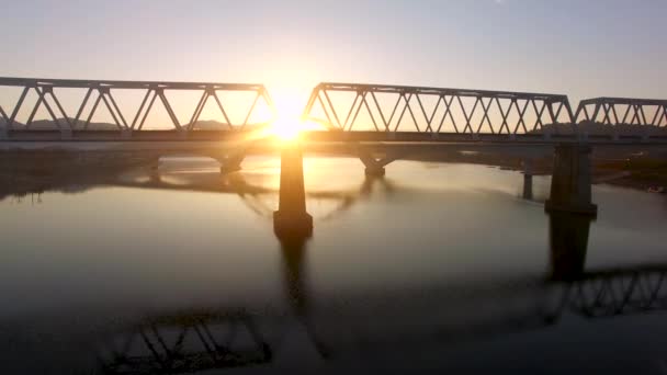 Sunrise Railroad Seomjingang River Hadong Gyeongnam Corée Sud Asie — Video