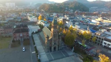 Jeonju Hanok köyü geleneksel Kore kasaba, Jeonju, Jeollabukdo, Güney Kore, Asya havadan görünümü