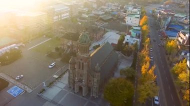 Jeonju Hanok köyü geleneksel Kore kasaba, Jeonju, Jeollabukdo, Güney Kore, Asya havadan görünümü
