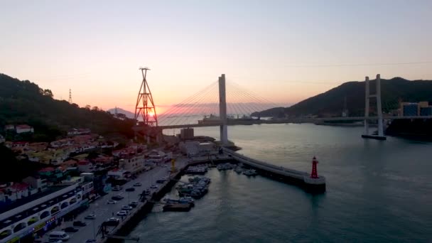 Sunrise Yeosu Jeollanamdo Güney Kore Asya — Stok video