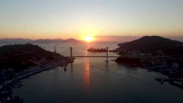 Sunrise Van Yeosu Jeollanamdo Zuid Korea Azië — Stockvideo