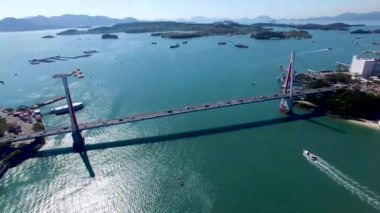 Havadan görünümü deniz Yeosu, Jeollanamdo, Güney Kore, Asya