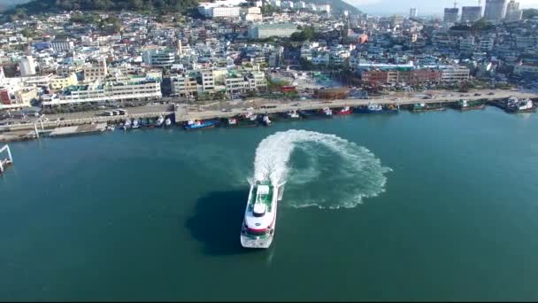 Aerial Widok Morza Azji Yeosu Jeollanamdo Korea Południowa — Wideo stockowe
