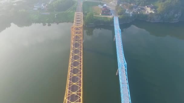 Вид Воздуха Namji Cheolgyo Rail Road Gfongnam Южная Корея Азия — стоковое видео