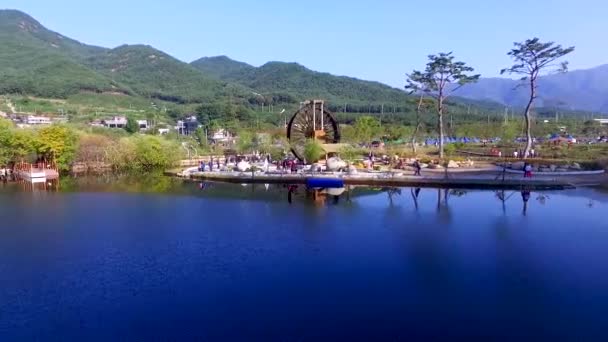 Hava Okyeonji Songhae Park Dalseonggun Görünümü Daegu Gyeongsangbukdo Güney Kore — Stok video