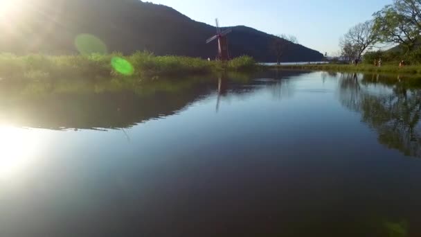 Pemandangan Udara Taman Okyeonji Songhae Dalseonggun Daegu Gyeongsangbukdo Korea Selatan — Stok Video