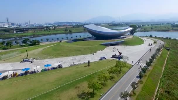 Luchtfoto Van Boog Dalseonggun Daegu Gyeongsangbukdo Zuid Korea Asia — Stockvideo