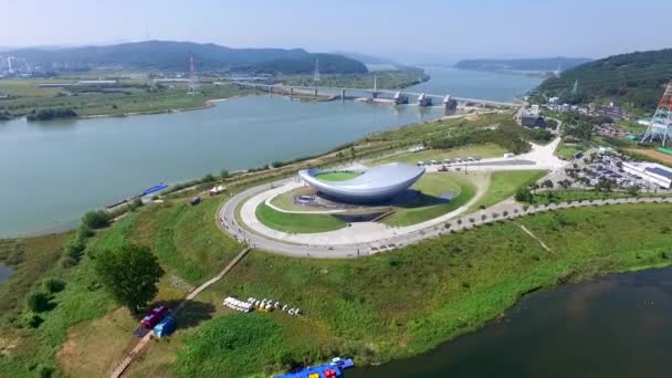 Luchtfoto Van Boog Dalseonggun Daegu Gyeongsangbukdo Zuid Korea Asia — Stockvideo