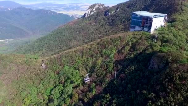 Veduta Aerea Della Cabinovia Duryunsan Haenam Jeollanamdo Corea Del Sud — Video Stock