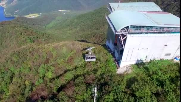 Vista Aérea Duryunsan Cablecar Haenam Jeollanamdo Coreia Sul Ásia — Vídeo de Stock