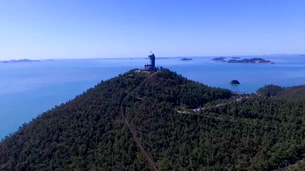 Vista Aérea Del Observatorio Ttangkkeut Haenam Jeollanamdo Corea Del Sur — Vídeos de Stock