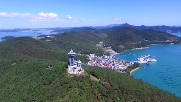 Vista Aérea Observatório Ttangkkeut Haenam Jeollanamdo Coreia Sul Ásia Ttangkkeut — Vídeo de Stock