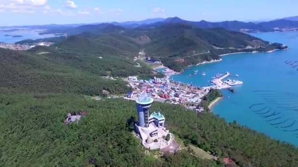 Vista Aérea Del Observatorio Ttangkkeut Haenam Jeollanamdo Corea Del Sur — Vídeos de Stock