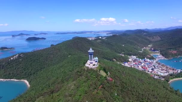 Vista Aérea Del Observatorio Ttangkkeut Haenam Jeollanamdo Corea Del Sur — Vídeos de Stock