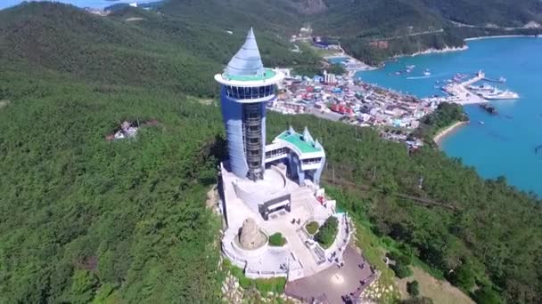 Légi Felvétel Ttangkkeut Observatory Haenam Jeollanamdo Dél Korea Ázsiában Ttangkkeut — Stock videók