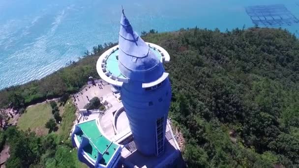 Αεροφωτογραφία Του Παρατηρητηρίου Των Ttangkkeut Haenam Jeollanamdo Νότια Κορέα Ασία — Αρχείο Βίντεο