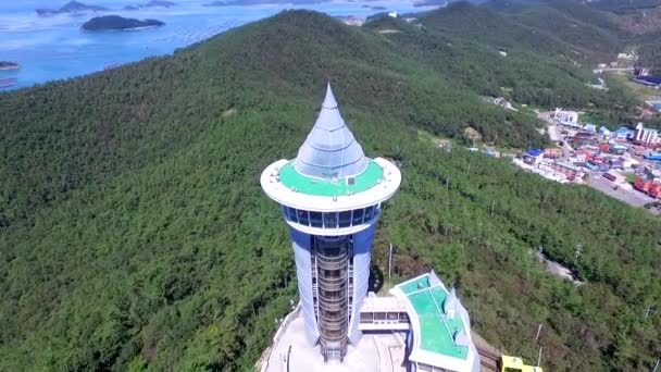 Vista Aérea Observatório Ttangkkeut Haenam Jeollanamdo Coreia Sul Ásia Ttangkkeut — Vídeo de Stock