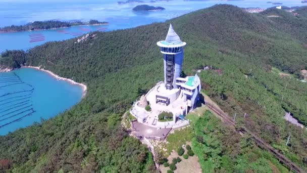 Luftaufnahme Des Ttangkkeut Observatoriums Haenam Jeollanamdo Südkorea Asien Ttangkkeut Bedeutet — Stockvideo