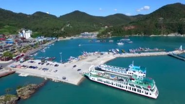 Ttangkkeut Köyü, Haenam, Jeollanamdo, Güney Kore, Asya havadan görünümü. Ttangkkeut arazi sonu anlamına gelir..