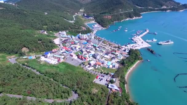 Luchtfoto Van Ttangkkeut Village Haenam Jeollanamdo Zuid Korea Azië Ttangkkeut — Stockvideo