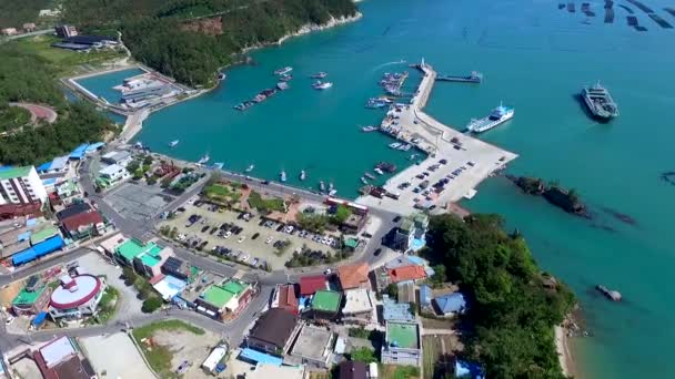 Ttangkkeut 全羅南道 アジアの空撮 Ttangkkeut の土地の終わりを意味します — ストック動画