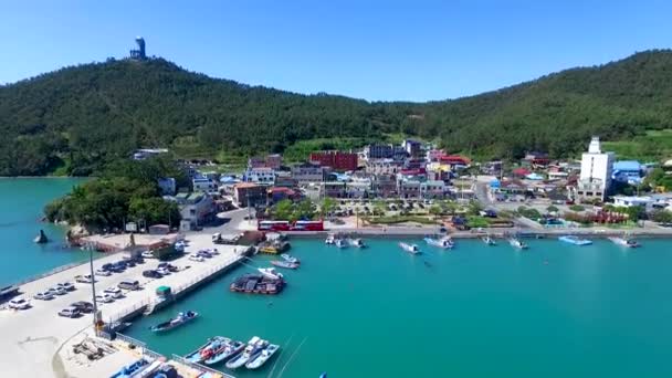 Luchtfoto Van Ttangkkeut Village Haenam Jeollanamdo Zuid Korea Azië Ttangkkeut — Stockvideo