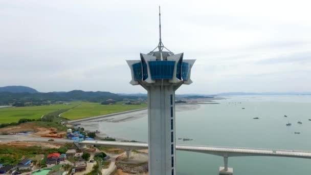 Αεροφωτογραφία Της Ασίας Chilsan Πύργος Yeonggwang Jeollanamdo Νότιος Κορέα — Αρχείο Βίντεο